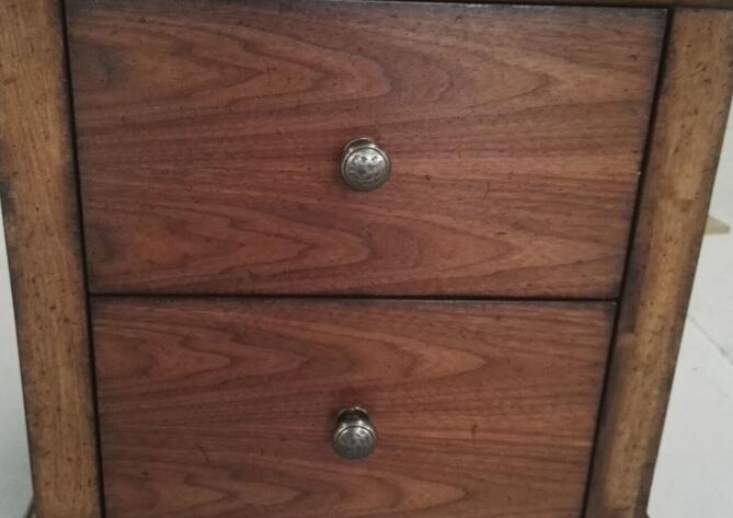 3 Drawer Hotel Bedside Tables For Bedroom Furniture , Walnut Veneer 1