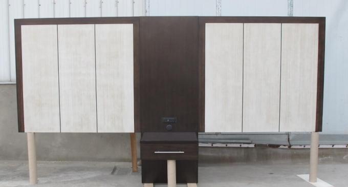Wood Frame Hotel Style Headboards , White Upholstered Headboard Long Time Life 0
