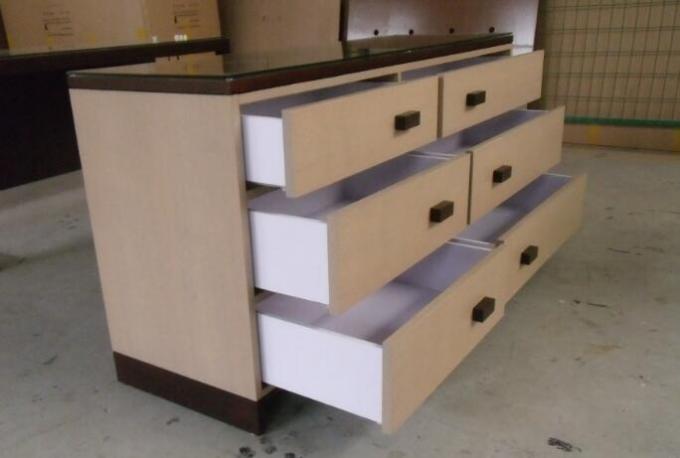 White Painted Six Drawer Dresser / Chest , Hospitality Stand Up Dresser 3