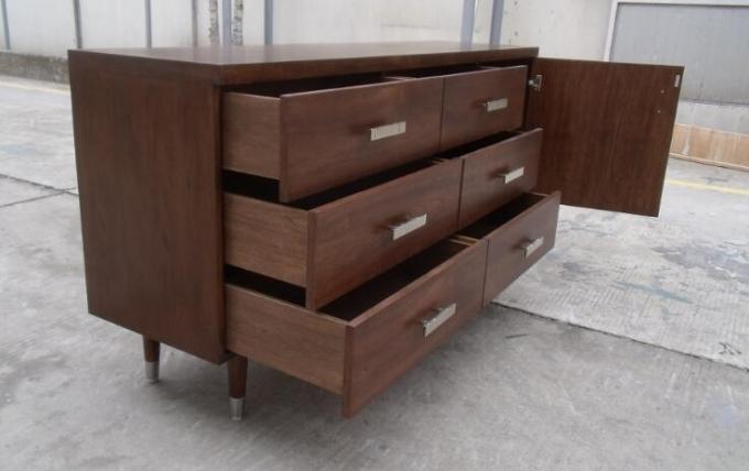 Walnut Modern Hotel Room Dresser 5 Star Wooden Tv Cabinets 30% Sheen 1
