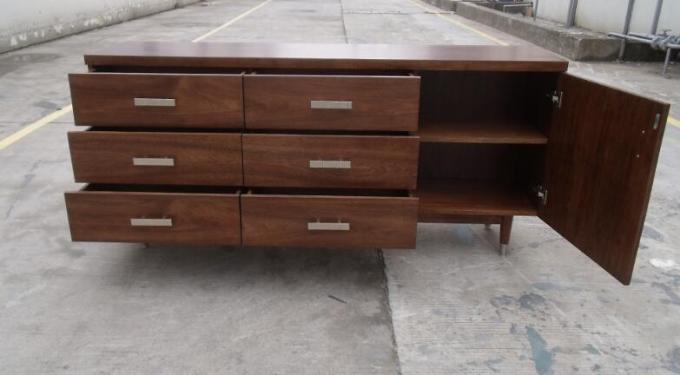 Walnut Modern Hotel Room Dresser 5 Star Wooden Tv Cabinets 30% Sheen 2