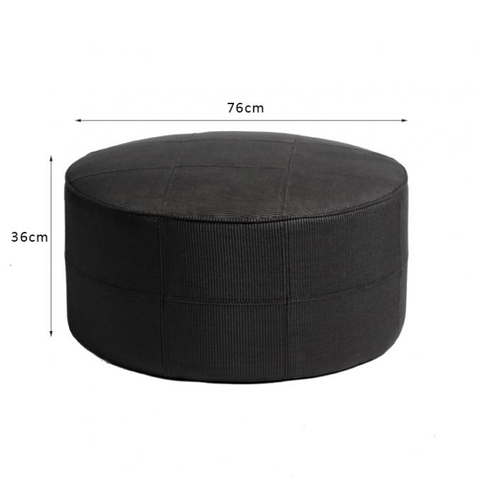 Waterproof Fabric Living Room Round Fabric Ottoman H36cm 0
