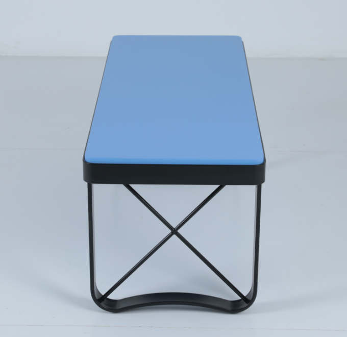 Benjamin blue top square Small coffee table with metal base modern style 0