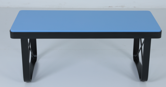Benjamin blue top square Small coffee table with metal base modern style 1