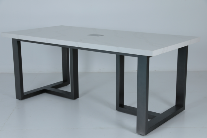 Custom Modern Style Hotel Bar Table with Stone Top and Stainless Steel Base 0