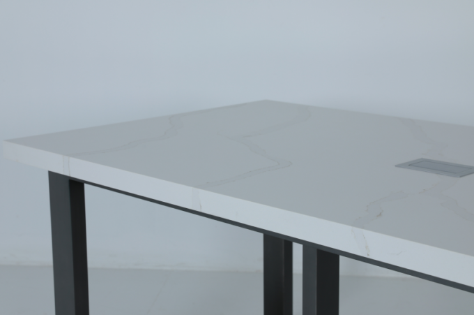 Custom Modern Style Hotel Bar Table with Stone Top and Stainless Steel Base 1