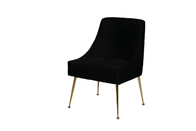 Velvet Furniture Black High Back Dining Room Chairs Upholstered