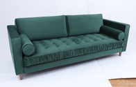 Modular Tufted Button Velvet Office Sofa Living Room 3 Seater Sectionals