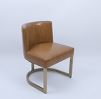 Hotel luxury Metal Golden Leather Living Room Leisure dining Chair