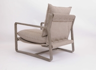 Hotel Bedroom Solid Oak Wood Lounge Chair Stainless Steel Base