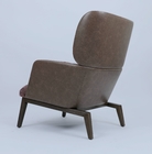 Solid Beech Wood Luxury Fabric Leisure Lounge Chair With PU Guesting