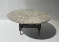 Customized Living Room Coffee Table With Brushed Brass Metal Base Marble Top‎