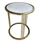 Brass / Gold Glass Living Room Coffee Table Decoration For Hotel Bedroom