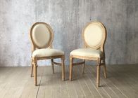 Elegant Oak Wood Round Back Dining Room Chairs Fabric Leisure For Hotel / Restaurant