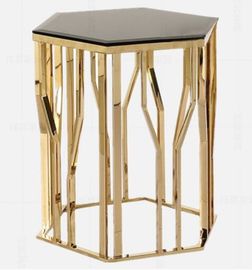 Professional Custom Black Glass Top End Tables Hospitality Case Goods W50 * H55CM