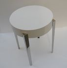 Wooden Top Round Metal Side Table For Coffee Shop , Wood Top End Tables