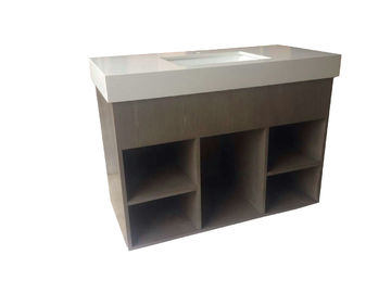 Custom Open Cube Solid Wood Bathroom Vanities Without Tops White Quartz