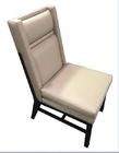 Leather Beige Color Upholstered Dining Chairs With Black Legs / High Denisty Foam
