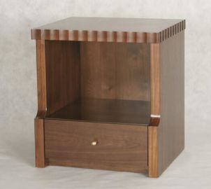 Dark Color Wooden Hotel Bedside Tables With One Drawer , King / Queen Size