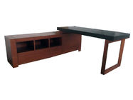 L Shaped Office Desk With Slide Drawers / Assembled Cherry Wood Desk
