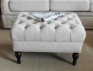 Upholstered Bedroom Ottoman Bench Oak Wood Luxury Furniture For Hotel