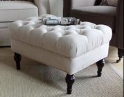 Upholstered Bedroom Ottoman Bench Oak Wood Luxury Furniture For Hotel