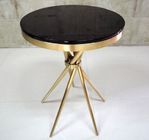 Gold Plated Modern Living Room Coffee Table With Tempered Glass , Fully Assambled