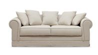 Fashion Linen Fabric 3 Seater Sofa 18'' For Hotel Lobby , Birch / Plywood