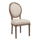 Stackable French Furniture Dining Room Chairs , Linen Fabric Solid Wood Dining Chairs