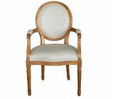 French Antique Wooden Armchair dining chair Upholstered For Bedroom , Color Customized