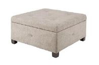 Square Bedroom Fabric Storage Bench For End Of Bed , Folding Ottoman Bench Seat
