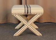 Wood Cross Bedroom Ottoman Bench With Storage X Leg , French Style