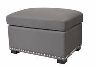 Modern Upholstery Storage Ottoman Cube For Bedroom , Polished Chrome