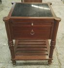 1 Drawer Stone Top Hotel Bedside Tables Walnut Wood For Living Room