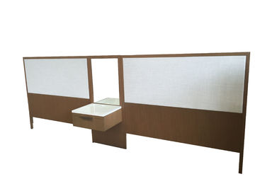 Oak Wood Frame Hotel Style Headboards For Twin Beds With Night Stand