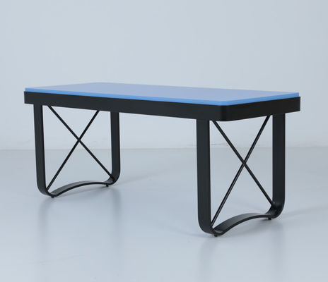 Buy Benjamin blue top square Small coffee table with metal base modern style online manufacture
