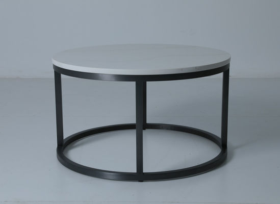 Buy Simple And Stylish Round Coffee Table Stone Top And Steel Base For Living Room online manufacture
