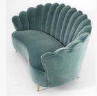 Wooden Popular Event Furniture Rental Long Back Blue Velvet Fabric Wedding Sofa