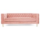Home furniture Pink Velvet Fabric Event Furniture Rental with 4 Golden Metal leg solid wood Base Sofa Sets