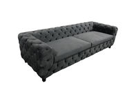 Black velvet button tufted chesterfield sofa  for living room sofa