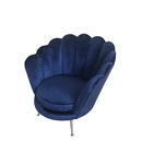 Upholstery blue velvet sofa with stainless steel leg, event wedding metal chair