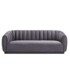 European furniture luxury classic recliner grey Velvet living room sofa