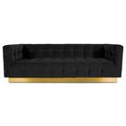 European furniture luxury classic recliner  black Velvet living room sofa with golden metal base