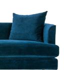 European style modern design Blue velvet sofa with stainless steel metal base