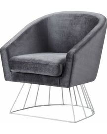 2018 hot sale modern European style velvet armchair with metal base