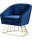 2018 hot sale modern European style velvet armchair with metal base