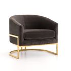 2018 hot sale modern European style velvet armchair with golden metal base