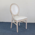 French style oak wood frame antique wedding stackable  louis chair