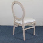 French style oak wood frame antique wedding stackable  louis chair