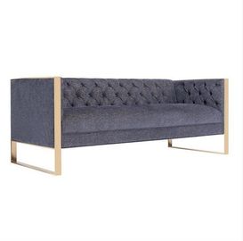Golden Metal Base Fabric Upholstered Sofa Upholstered Wedding Rental